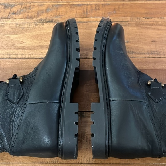 LA Canadienne lace up black leather boots, shearling lined. Size 7.5, - Picture 7 of 12